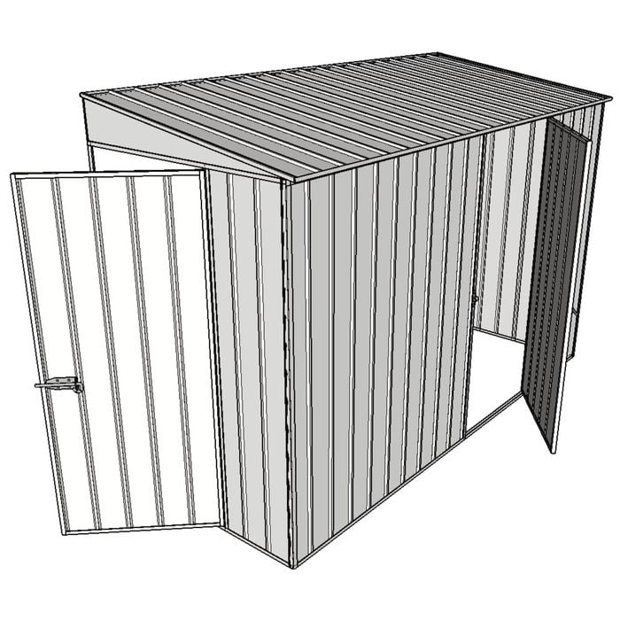 Build-A-Shed 1.2 x 3.0 x 2.0m Skillion Single Hinged Side Door Shed - Zinc