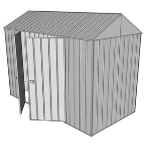 Build-a-Shed 1.5 x 3.0 x 2.3m Double Hinged Side Door Gable Shed - Zinc