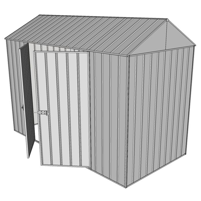Build-a-Shed 1.5 x 3.0 x 2.3m Double Hinged Side Door Gable Shed - Zinc