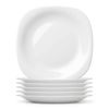 Argon Tableware Square Opalware Dessert Plates - 20cm - White - Pack of 6