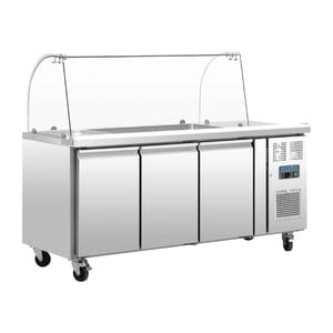 Polar U-series Triple Door Refrigerated Gastronorm Saladette Counter - Ct394-a