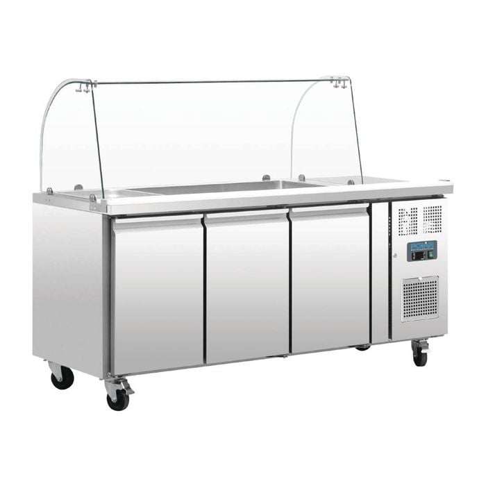 Polar U-series Triple Door Refrigerated Gastronorm Saladette Counter - Ct394-a