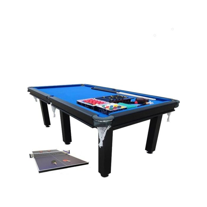 8FT Pool Table/Net Snooker Billiard Table 25mm with Full Size Table Tennis Top