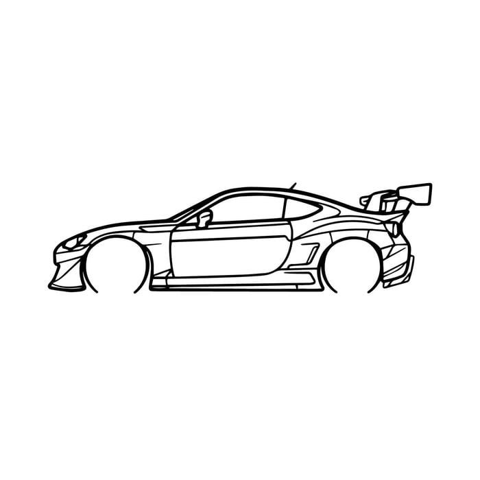 Ignite Laser Subaru 2022 BRZ PandemV3 Silhouette Metal Wall Art Rustic Metal 23.6inch/60cm