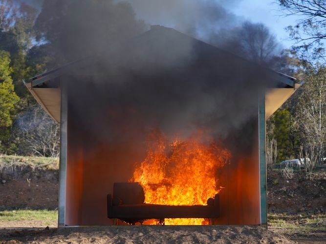 Interior fires quickly take hold in untreated buildings.