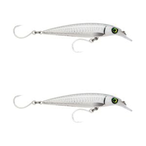2x Rapala 12cm Saltwater X Rap Long Cast Sink Minnow Fishing Lures - Ghost