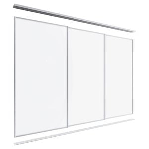 Lugna 2400 x 2701-3600mm Clear Anodised Optiglass Panels Wardrobe Triple Sliding Doors