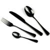 Salesbay Cutlery Set 24 Piece Stainless Steel Knife Fork Spoon Black