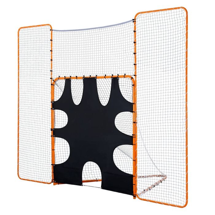VEVOR Lacrosse Goal Orange with Backstop and Target Steel Frame for Youth Adult Training