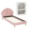 Artiss Bed Frame King Single With Bedside Table Pink Velvet