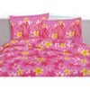 Bloomington 225TC Polyester Cotton Frangipani Jungle Pink Quilt Cover Set King 245 x 210 cm