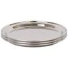 Argon Tableware 40.5cm Serving Platters - 3x Stainless Steel Chrome Dinner Tray Round Tray Plate Large Appetizer Serving Dishes