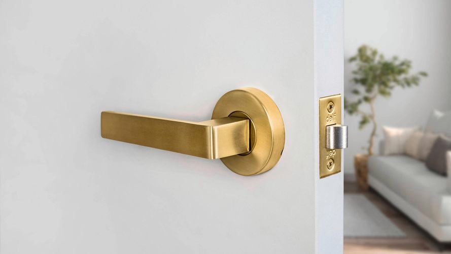 Delf Barcelona Lever Set Satin Brass Door handle