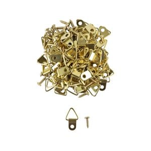 Everhang 10kg Brass Plated Picture Hanging Triangle D-Ring - 100 Pack