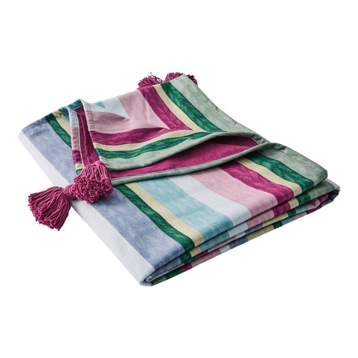 Myhouse Stripe Velvet Throw