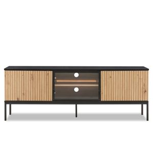 Big Lot 154cm Artisian Oak / Black Brooklyn Entertainment Unit with LED