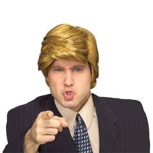 Billionaire Trump Wig Blonde Hair Dress Up Adult/Men Party Costume Accessory