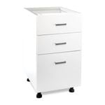 Flatpax Kitset 450mm Utility Base Cupboard 3-Drawer White - 450mm