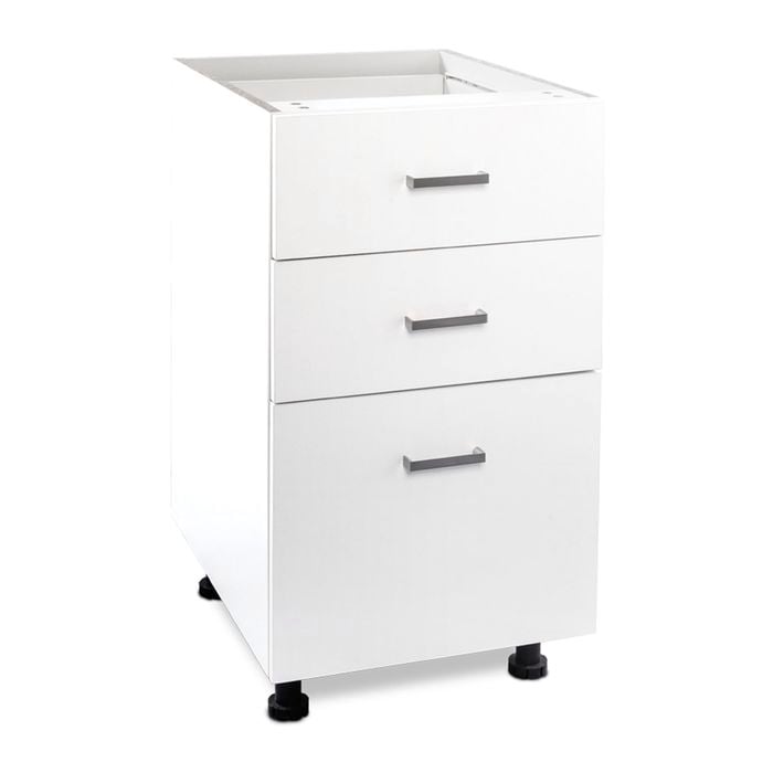 Flatpax Kitset 450mm Utility Base Cupboard 3-Drawer White
