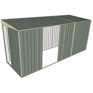 Build-a-Shed 1.5 x 4.5 x 2m Double Sliding Side Door Skillion Shed - Green