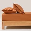 Dreamaker 250TC Cotton & Recycled Polyester Blend Fitted Sheet Set Rust Super King Bed