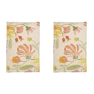 2PK Ecology Hand-Painted Midsummer Cotton/Linen Tea Towel 180gsm Multi-Coloured