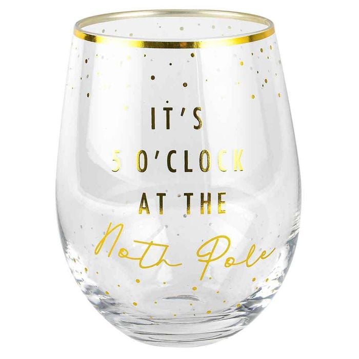 Novelty Christmas Stemless It's 5 O'clock At The 600 ml Drinking Cup