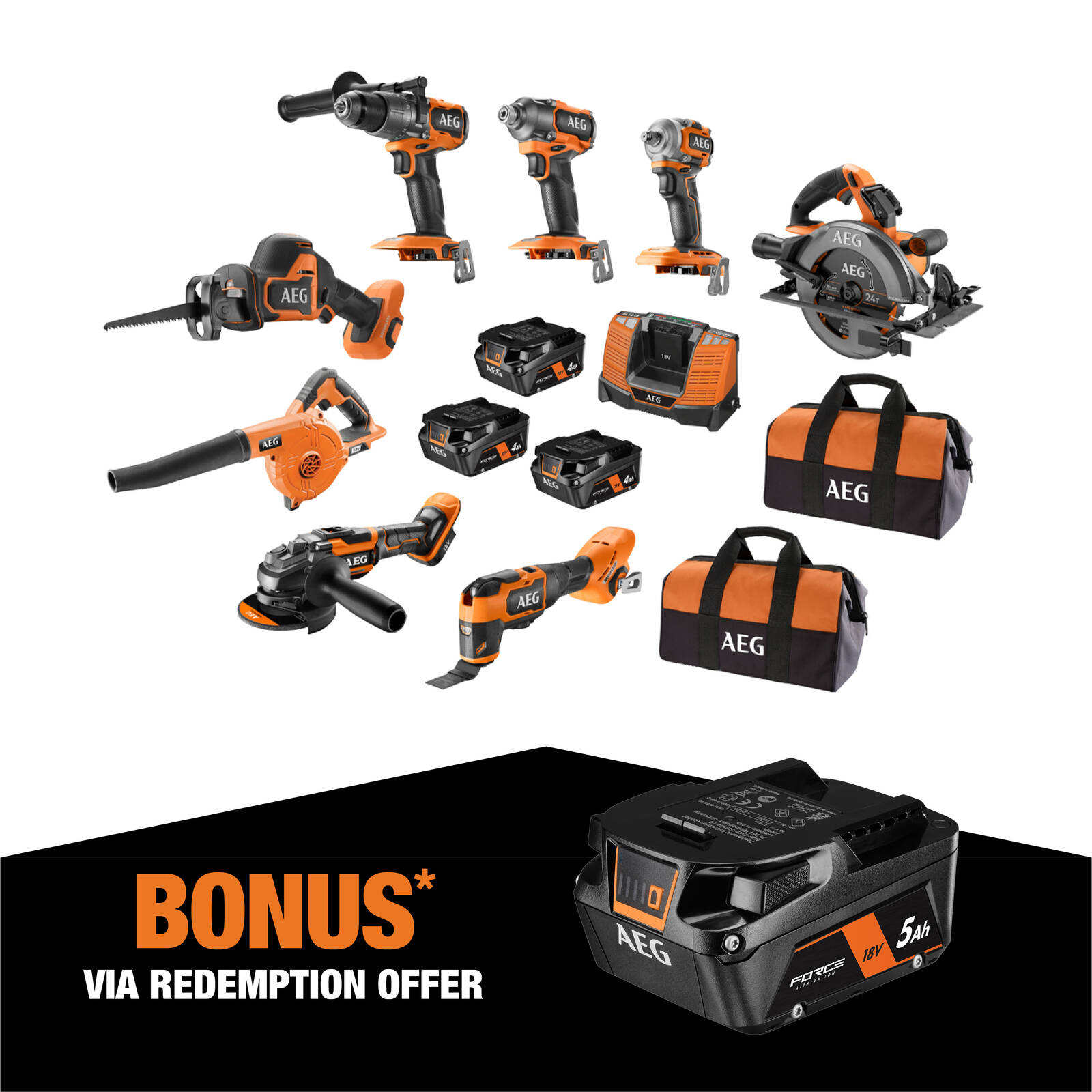 Aeg 18v 2 piece fusion combo kit clearance
