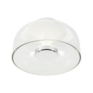 Brilliant 24cm LED Ceiling Light IP44 Sato Chrome with Glass Shade