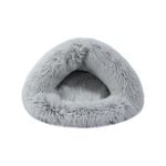 Charlie's Fur Faux Igloo Cat Cave Bed Gradient White/Grey - 60 X 50cm