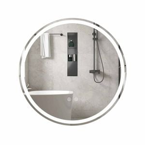 Costway 70CM Round LED Light Mirror Wall Adjust Smart Touch Tempered