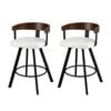 2x Artiss Bar Stools Swivel Kitchen Chairs Metal Legs Bentwood Counter White Pu