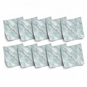 SOGA Peel & Stick Floor and Wall Tiles 30 x 30cm 10 Pack Jade Faux Marble