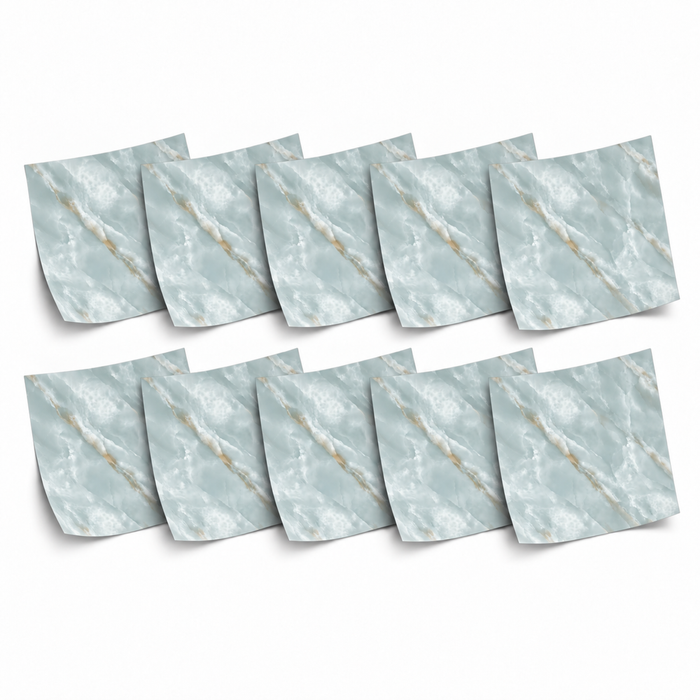 SOGA Peel & Stick Floor and Wall Tiles 30 x 30cm 10 Pack Jade Faux Marble