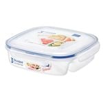Lock & Lock 750ml Airtight Classic Special 3-Section Lunch Container - Clear