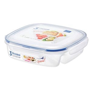 Locknlock 750ml Airtight Classic Special 3-Section Lunch Food Container Clear