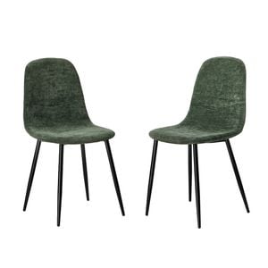 Oikiture Set of 2 Dining Chairs Kitchen Accent Chair Lounge Room Chenille