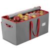 Catzon Large Christmas Ornament Storage Box - Stores 128 Ornaments with Dividers-Grey