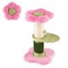 Costway Thick Sisal Scratching Post(dia=13cm) Scratcher Plush Flower Cat Tree Pink
