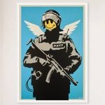 Galrie Banksy Flying Copper Art Print - Iconic 2003 Artwork on Museum-Quality Paper, White Frame, 50 x 70cm (20 x 28inch)