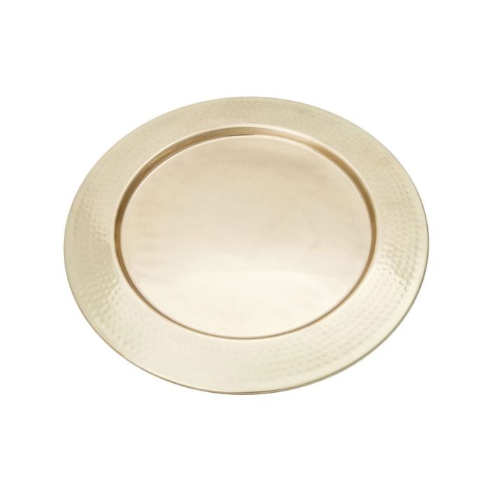 Ssh Collection Discus Small Round 31cm Wide Serving Tray - Hammered Bronze