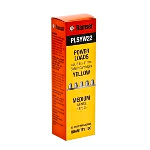 Ramset Charge Strip Power Loads Medium Yellow  6.8calibrex11mm 100pk