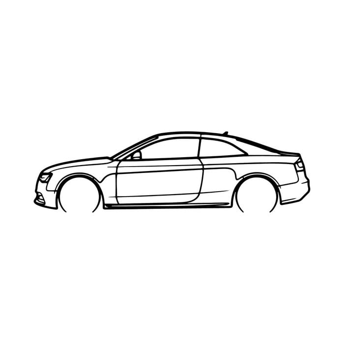Ignite Laser Audi A5 Silhouette Metal Wall Art Rustic Metal 23.6inch/60cm