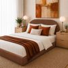 Milano Contour Boucle Tool Free Bed Frame Caramel Queen