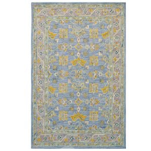 Traditional Handmade Wool Rug-Texas 6341-Light Blue-110x160cm