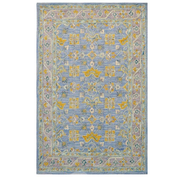 Traditional Handmade Wool Rug-Texas 6341-Light Blue-110x160cm