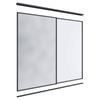 Lugna 2100 x 1801-2400mm Black 1 Mirror 1 Melamine Wardrobe Double Sliding Doors