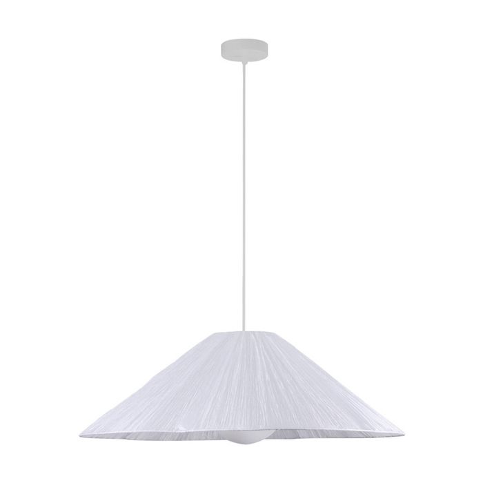 Lexi Lighting Rosie Pendant Light Large White Fabric Shade Metal Base