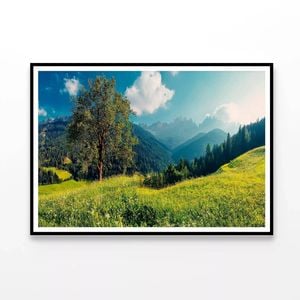 Meadows with Mountains  Print 100% Australian Made 120x90cm  (Poster)