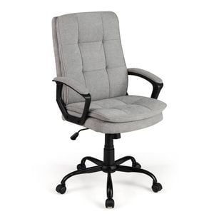 Costway Height-adjustable Computer Chair Upholstered Rocking Armchair